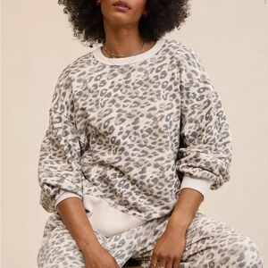 Aerie Go-To Sweatshirt Cake Batter Leopard